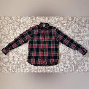 J.Crew shirt red plaid flannel men’s classic fit double brushed L